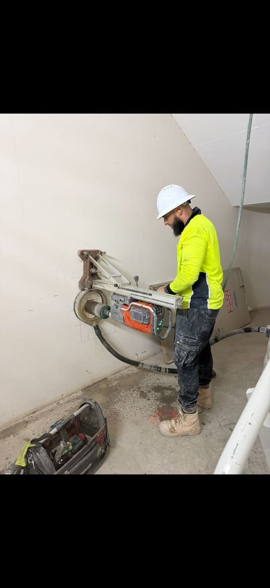 Floor saw cutting concrete on a Sydney site